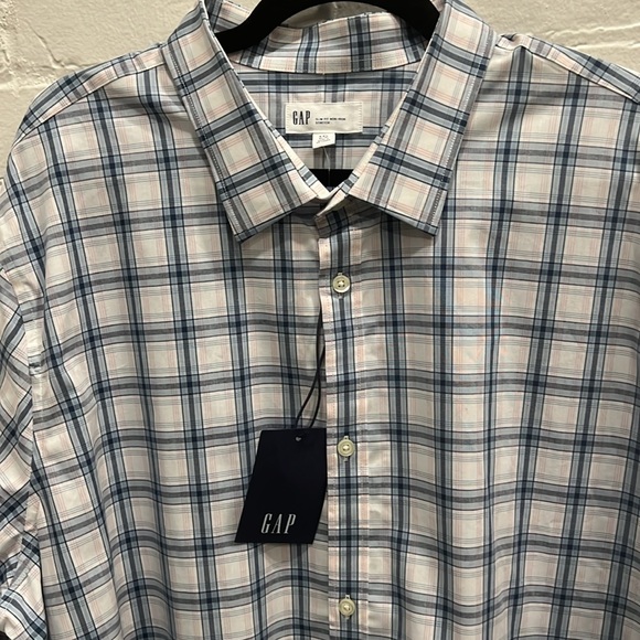 NWT GAP Men’s Plaid Slim Fit Non-iron stretch Button Down Dress Shirt - XXL - Picture 4 of 5